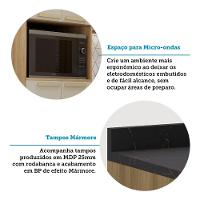 Cozinha Modulada Compacta 5 Peças Com Tampos E Sem Pia Isis Avelã-mocca Laca - 8