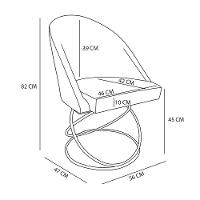 Kit 08 Cadeiras Poltrona De Jantar Bela Veludo Grafite Base Metálica Luxo Dourado - Pallazio - 7