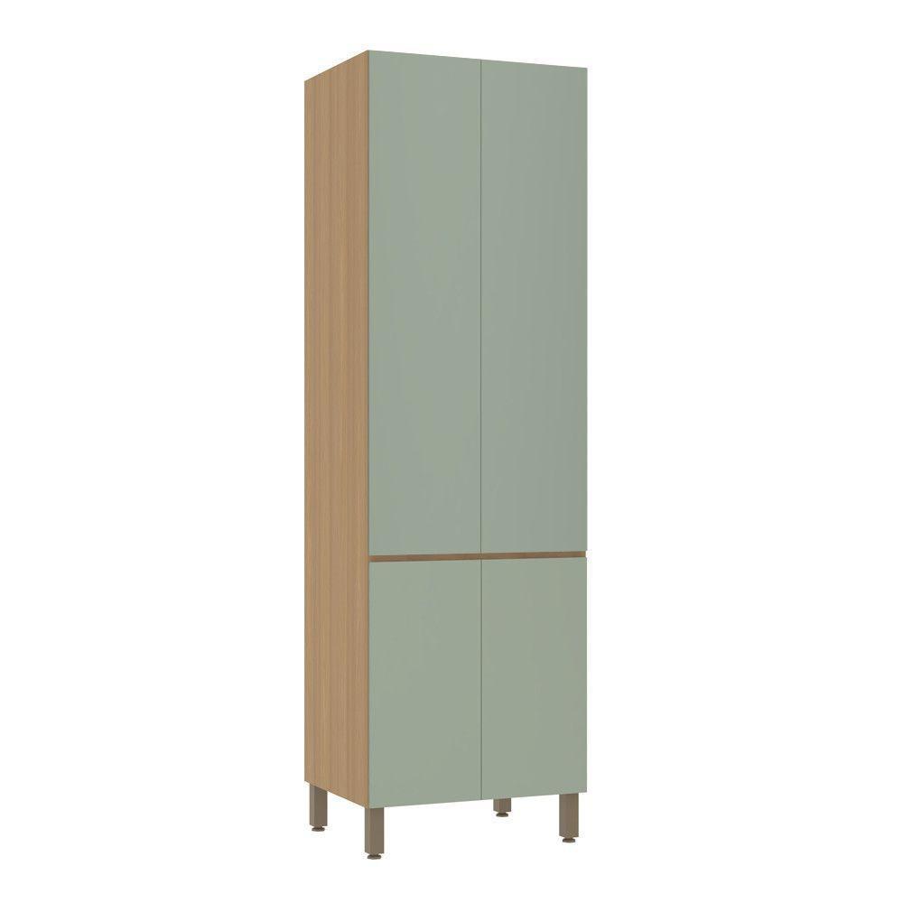Paneleiro Duplo 70cm 4 Portas Slim Luciane Móveis Freijó-verde Jade - 1