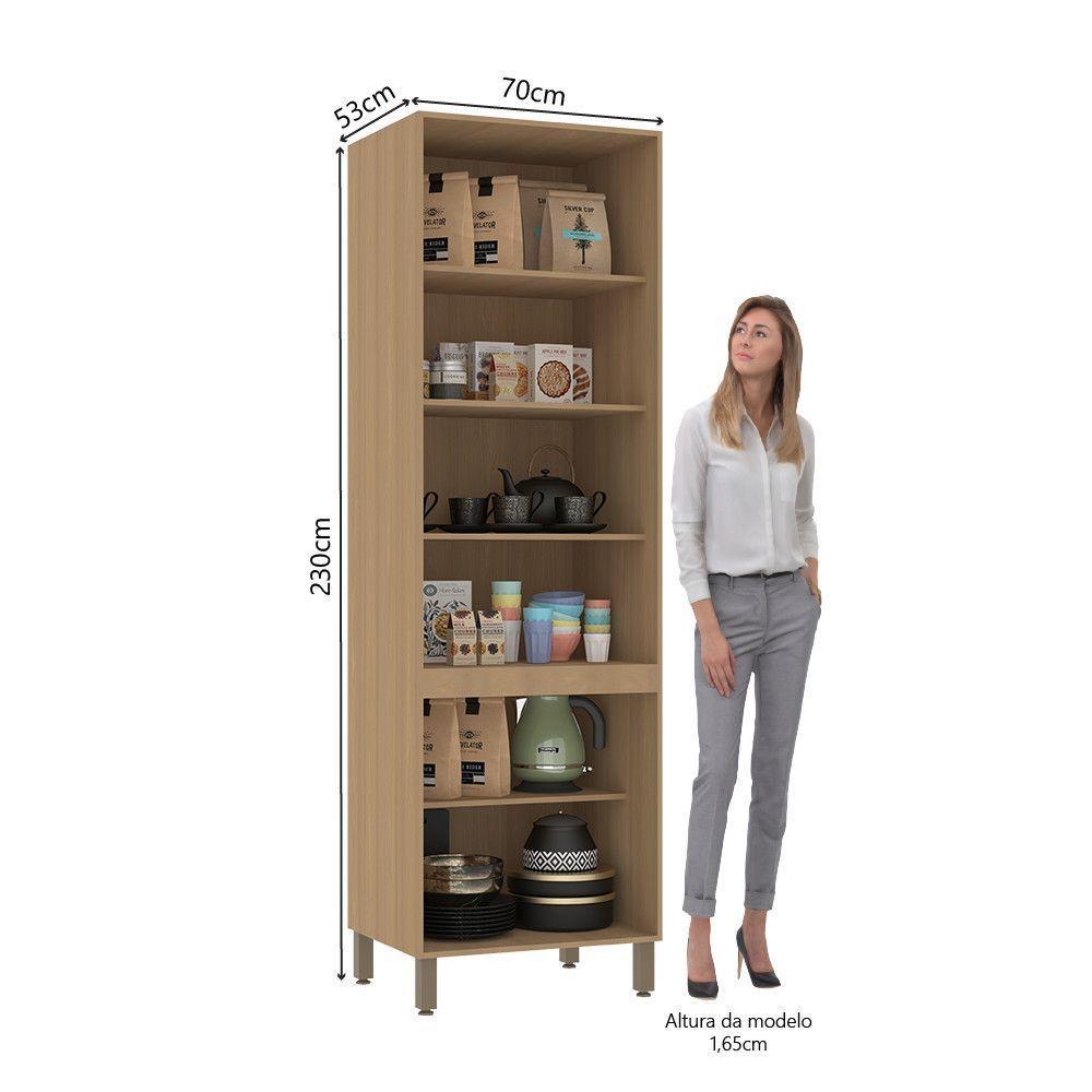 Paneleiro Duplo 70cm 4 Portas Slim Luciane Móveis Freijó-verde Jade - 2