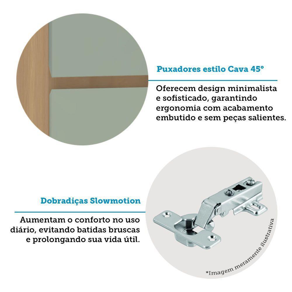Paneleiro Simples 40cm 2 Portas Slim Luciane Móveis Freijó-verde Jade - 3