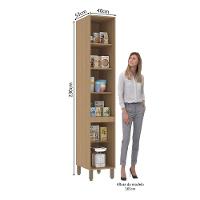 Paneleiro Simples 40cm 2 Portas Slim Luciane Móveis Freijó-verde Jade - 2