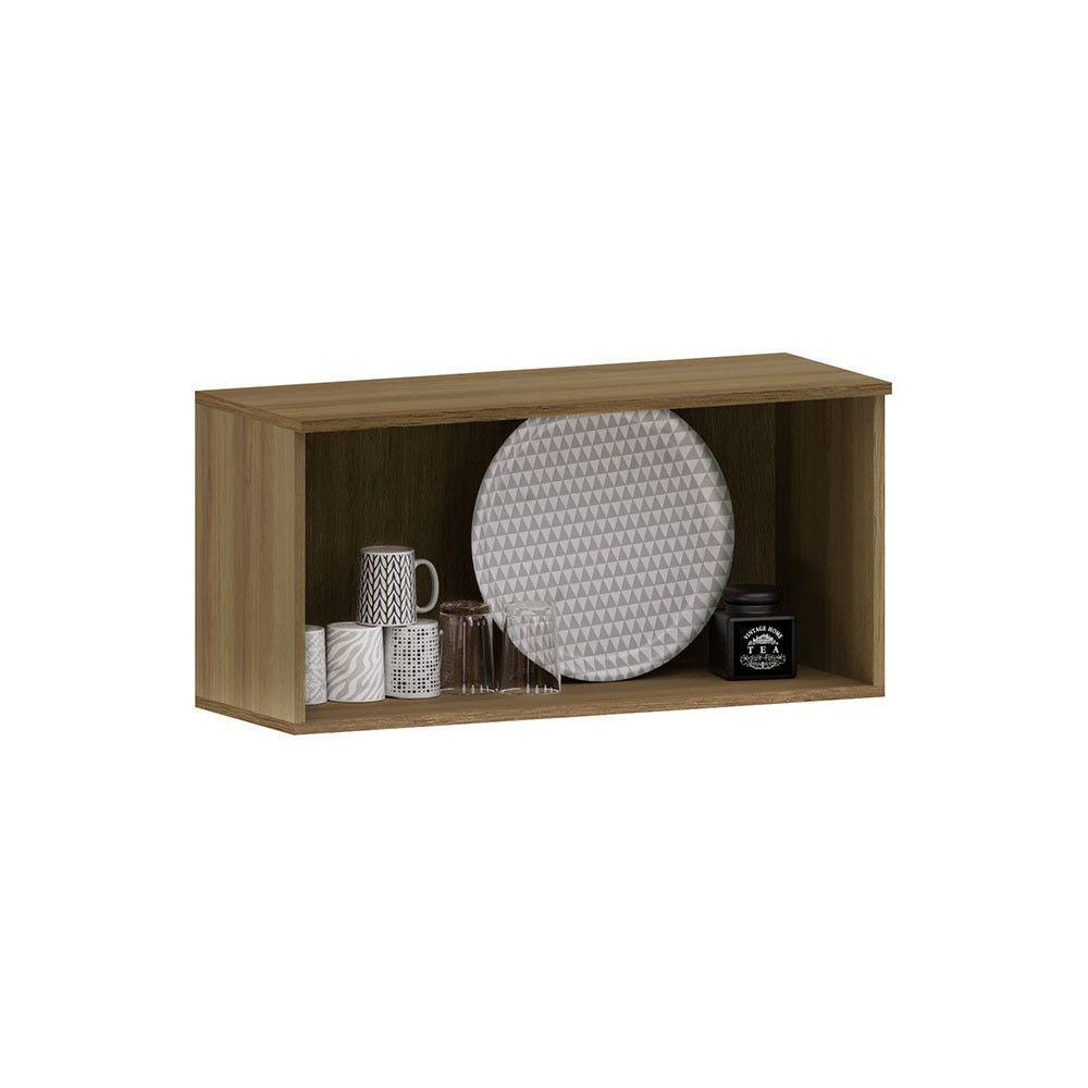 Armário Aéreo 80cm 1 Porta Basculante Isis Luciane Móveis Avelã-mocca Laca - 2