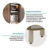 Paneleiro 70cm 3 Portas Com 2 Nichos Para Microondas Isis Lu Avelã-mocca Laca - 3