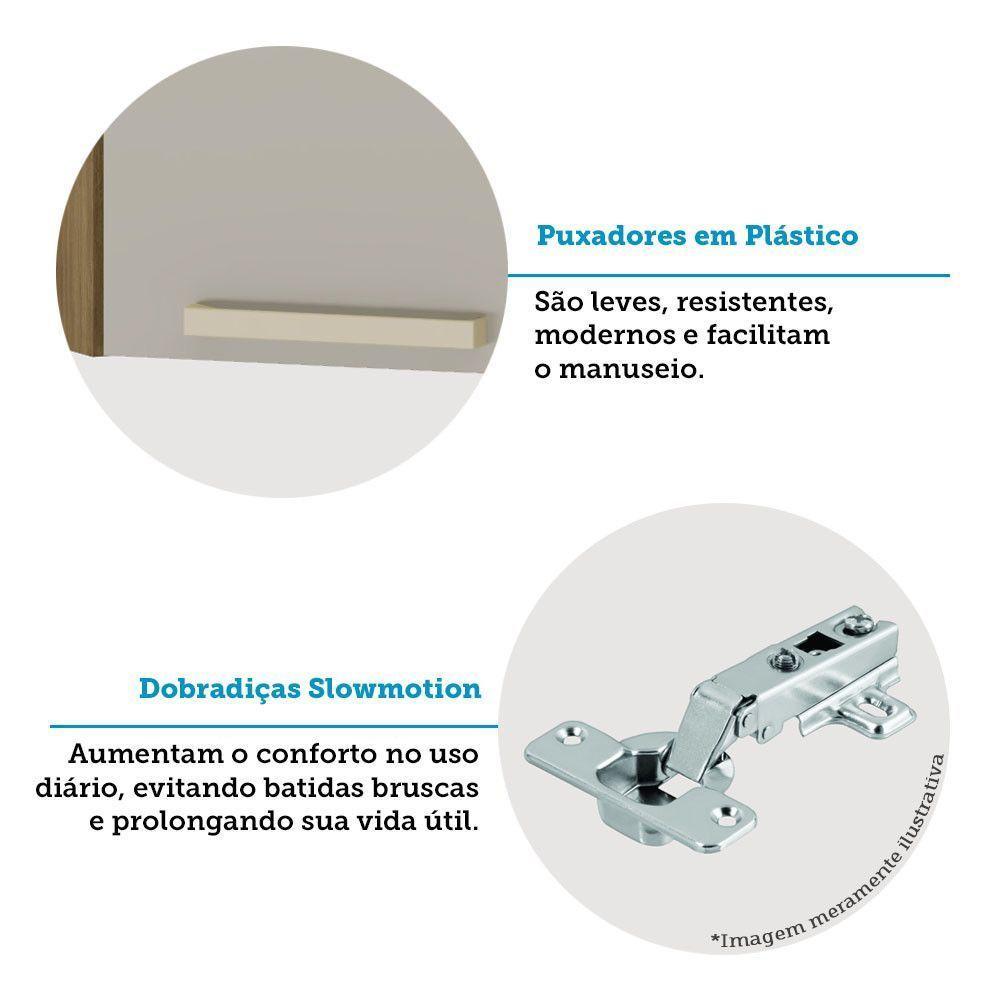 Armário Aéreo Canto Diagonoal 2 Portas Isis Luciane Móveis Avelã-mocca Laca - 4