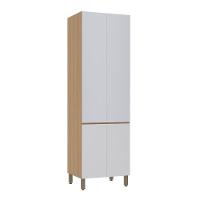 Paneleiro Duplo 70cm 4 Portas Slim Luciane Móveis Freijó-cinza Cristal - 1