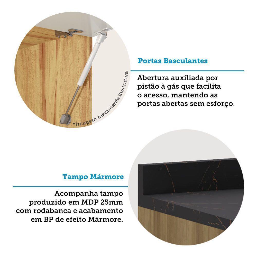 Cozinha Modulada Compacta 4 Peças Com Tampos Isis Luciane Mó Avelã-mocca Laca - 7