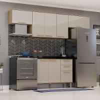 Cozinha Modulada Compacta 4 Peças Com Tampos Isis Luciane Mó Avelã-mocca Laca - 1