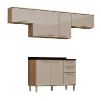 Cozinha Modulada Compacta 4 Peças Com Tampos Isis Luciane Mó Avelã-mocca Laca - 2