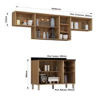 Cozinha Modulada Compacta 4 Peças Com Tampos Isis Luciane Mó Avelã-mocca Laca