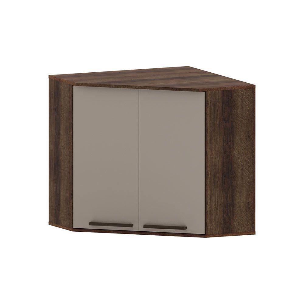 Armário Aéreo Canto Diagonal 2 Portas Luna Luciane Móveis Nogueira Dourado-cinammon - 1