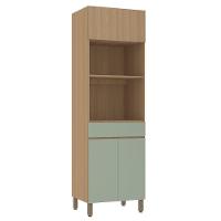 Paneleiro 70cm 4 Portas E 1 Gaveta Com Espaço Torre Quente S Freijó-freijó Brasil-verde Jade - 1