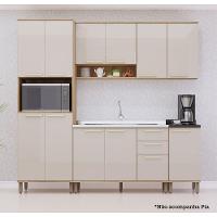Cozinha Modulada Compacta 5 Peças Sem Tampos E Sem Pia Isis Avelã-mocca Laca - 2