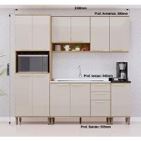 Cozinha Modulada Compacta 5 Peças Sem Tampos E Sem Pia Isis Avelã-mocca Laca