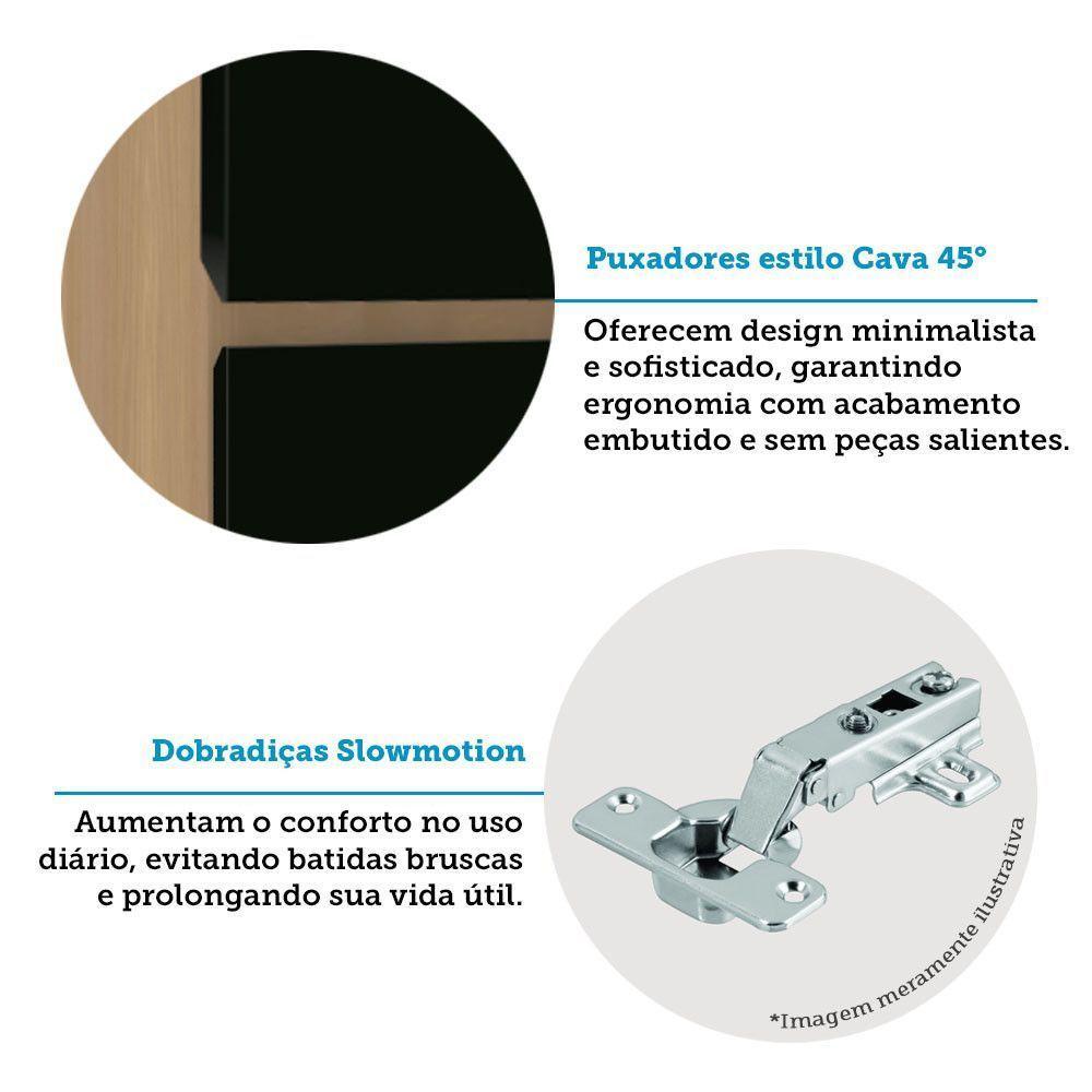 Paneleiro Simples 40cm 2 Portas Slim Luciane Móveis Freijó-preto - 4