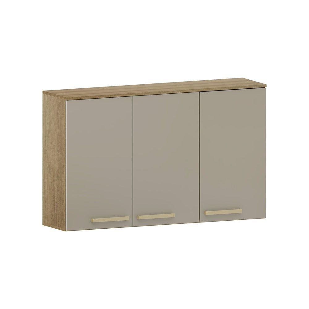 Armário Aéreo 120cm 3 Portas Isis Luciane Móveis Avelã-mocca Laca - 1