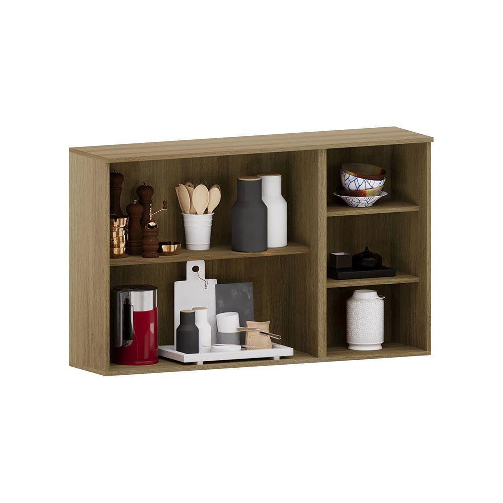 Armário Aéreo 120cm 3 Portas Isis Luciane Móveis Avelã-mocca Laca - 2