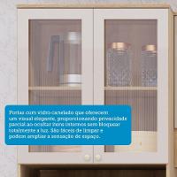Paneleiro 70 Cm 4 Portas Com Vidro E 2 Nichos Para Microonda Avelã-mocca Laca