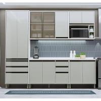 Cozinha Modulada Completa 5 Peças 270cm Com Vidro Reflecta E Pátina Ff-mocca Laca - 1