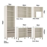 Cozinha Modulada Completa 5 Peças 270cm Com Vidro Reflecta E Pátina Ff-mocca Laca - 2