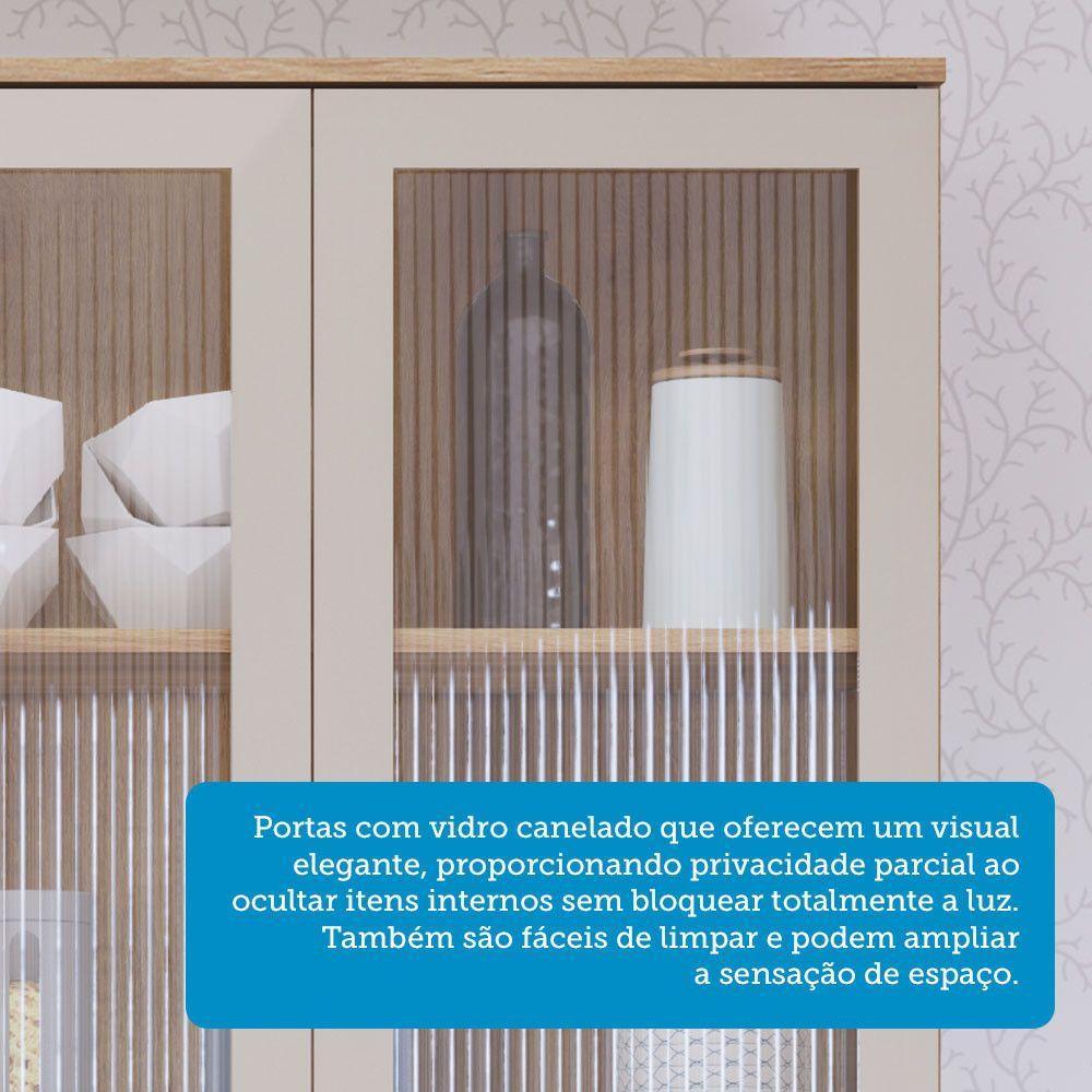 Cozinha Modulada Compacta 5 Peças Com Tampos E Sem Pia Isis Avelã-mocca Laca - 9