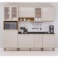 Cozinha Modulada Compacta 5 Peças Com Tampos E Sem Pia Isis Avelã-mocca Laca - 5
