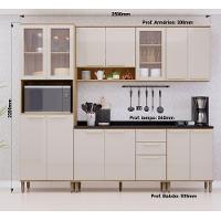 Cozinha Modulada Compacta 5 Peças Com Tampos E Sem Pia Isis Avelã-mocca Laca - 7