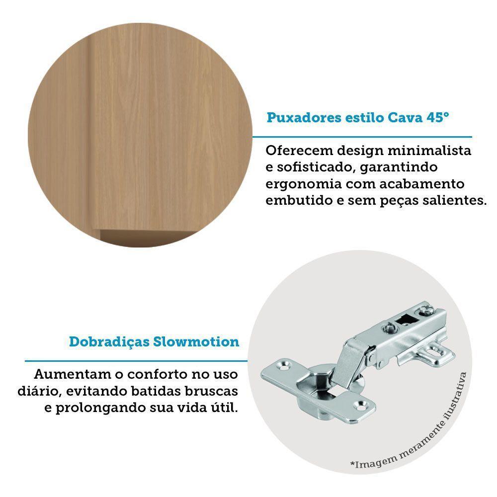 Paneleiro 70cm 4 Portas E 1 Gaveta Com Espaço Torre Quente S Freijó-freijó Brasil-cinza Cristal - 3