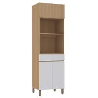 Paneleiro 70cm 4 Portas E 1 Gaveta Com Espaço Torre Quente S Freijó-freijó Brasil-cinza Cristal - 1