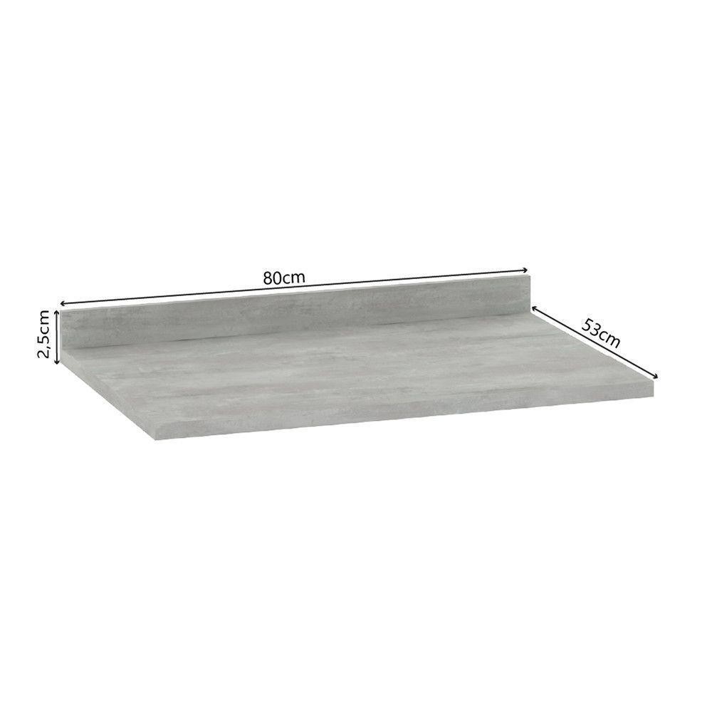Tampo Para Balcão 80cm Premium Luciane Móveis Concreto - 2