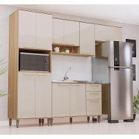 Cozinha Modulada Compacta 4 Peças Sem Tampo Isis Luciane Móv Avelã-mocca Laca - 1