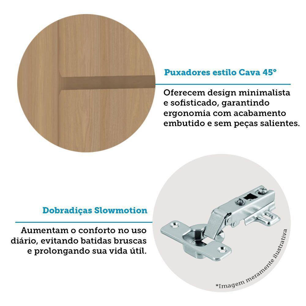 Paneleiro Simples 40cm 2 Portas Slim Luciane Móveis Freijó-freijó Brasil - 3