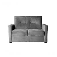 Sofá Pequeno 2 Lugares 1,35 Porta Controle No Braço Alice Cinza - 1