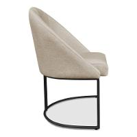 Kit 02 Cadeiras Poltrona De Jantar Bela Veludo Bege Base Metálica Industrial Preto - Pallazio - 5