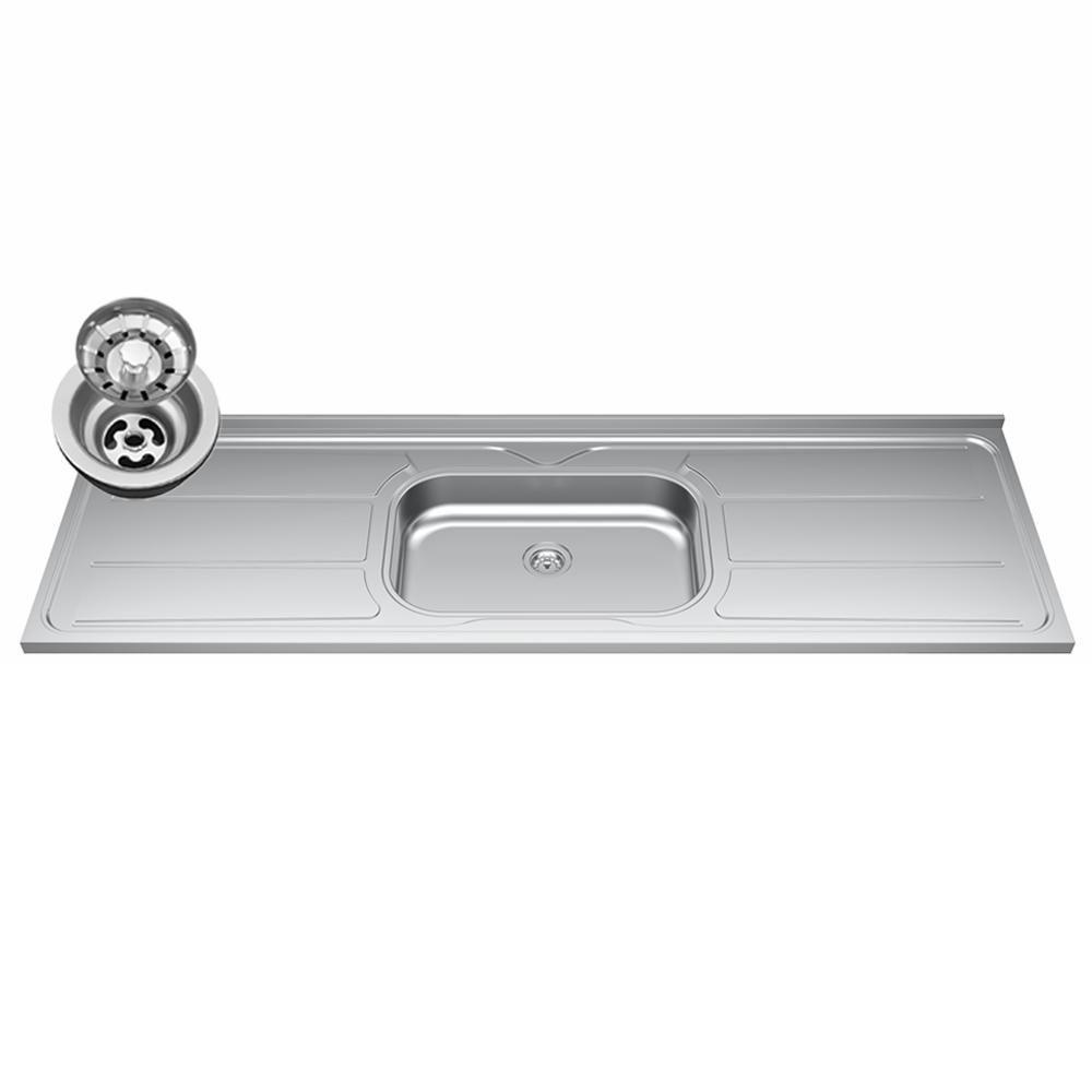 Armário Aéreo Argélia E Balcão Gabinete Com Pia Inox 150cm Dakota Branco - Lumil - 6