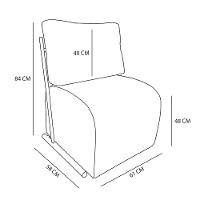 Poltrona Luxo Aurora Linho Base De Ferro Dourado - Pallazio Cor Bege - 6