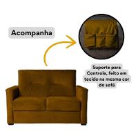 Sofá Pequeno 2 Lugares 1,35 Porta Controle No Braço Alice Cobre - 5