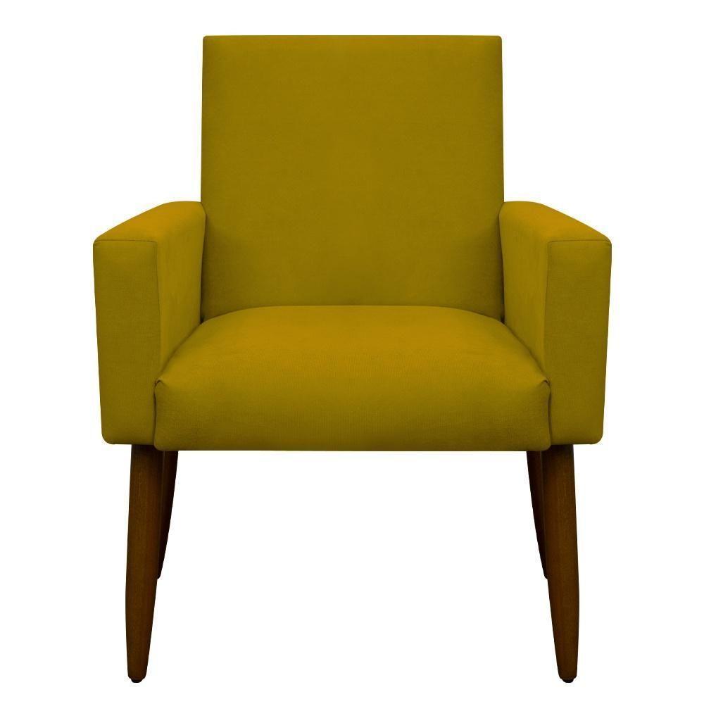 Kit 2 Poltronas Com Puff Redondo Para Sala Nina Amarelo - 5