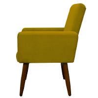 Kit 2 Poltronas Com Puff Redondo Para Sala Nina Amarelo