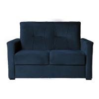Sofá Pequeno 2 Lugares 1,35 Porta Controle No Braço Alice Azul Marinho - 1