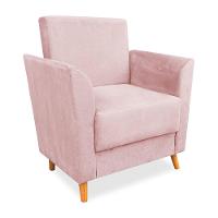 Poltrona De Amamentação Com Puff Flavia Suede Rosa Bebê - Pallazio