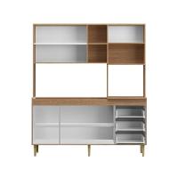 Armário De Cozinha Compacta Em Mdp Mel E Areia 1,95 X 1,85 M Splendore - 2