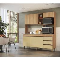 Armário De Cozinha Compacta Em Mdp Mel E Areia 1,95 X 1,85 M Splendore - 4
