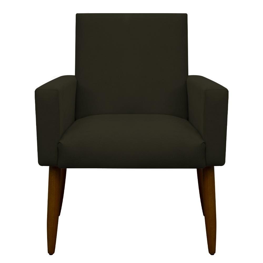 Kit 2 Poltronas Com Puff Redondo Para Sala Nina Marrom - 1