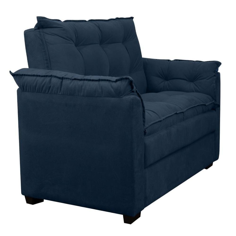 Sofá Confortável 1,40 Pequeno Compacto Small Azul Marinho - 2