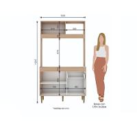 Armário De Cozinha Compacta Em Mdp Mel E Areia 1,94 X 1,24 M Splendore - 3