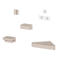 Kit Banheiro 4 Peças Saboneteira + Porta Papel Higiênico + Porta Shampoo + Gancho + Adesivos Bege Ou - 1