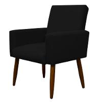 Kit 2 Poltronas Com Puff Redondo Para Sala Nina Preto - 2