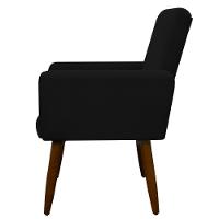 Kit 2 Poltronas Com Puff Redondo Para Sala Nina Preto - 3