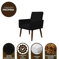 Kit 2 Poltronas Com Puff Redondo Para Sala Nina Preto - 6